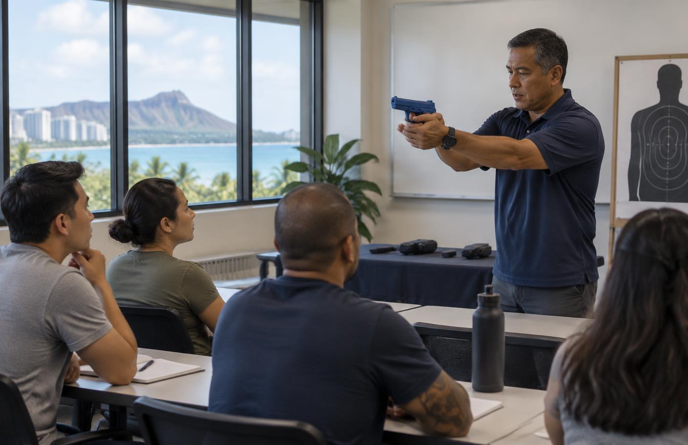 Professional firearms safety classroom instruction